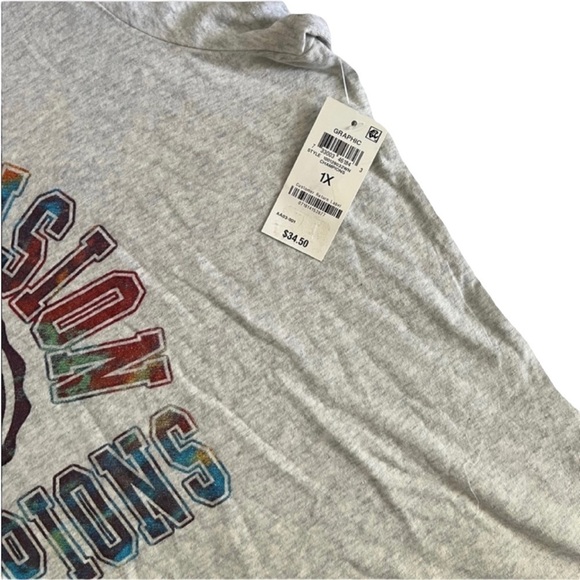 NWT Style & Co Women’s Division Champions Gray T-Shirt - Size 1X - Picture 4 of 10